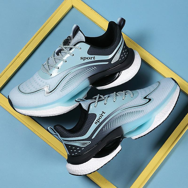 

Мужская и женская обувь Four Seasons Новые кроссовки для бега с вращающимися кнопками Дышащие кроссовки Popcorn Slow Shock на толстой подошве Spot 36