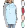 Kadın Fermuarlı Huni Yaka Kapşonlu Tişörtü Uzun Kollu Kazak Hoodie İpli Hoody Raglan Kazak Üstleri