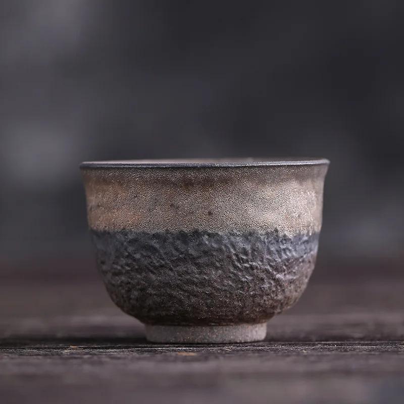 Vintage Handmade Ceramic Teacup Japanese Style Retro Tea Cup Stoneware Tea Set Home Tea Bowl Master Cup