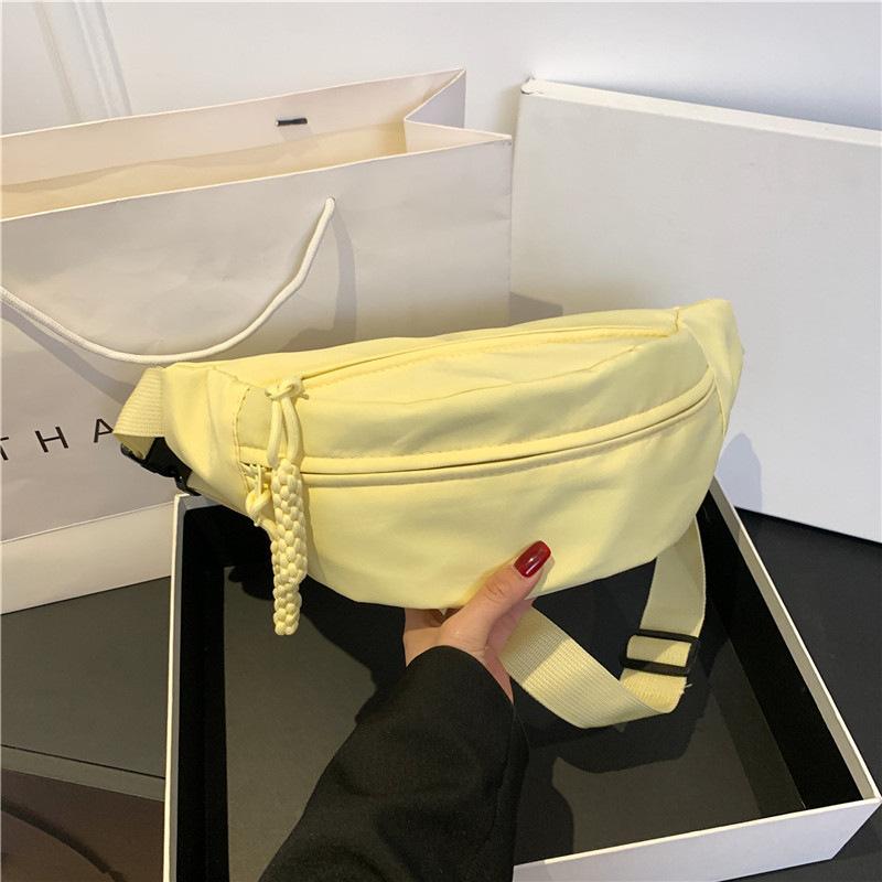

Нагрудная сумка-банан для женщин, поясная сумка через плечо, парусиновая поясная сумка для бега, повседневные поясные сумки, спортивная поясная сумка в форме полумесяца One Size жёлтый
