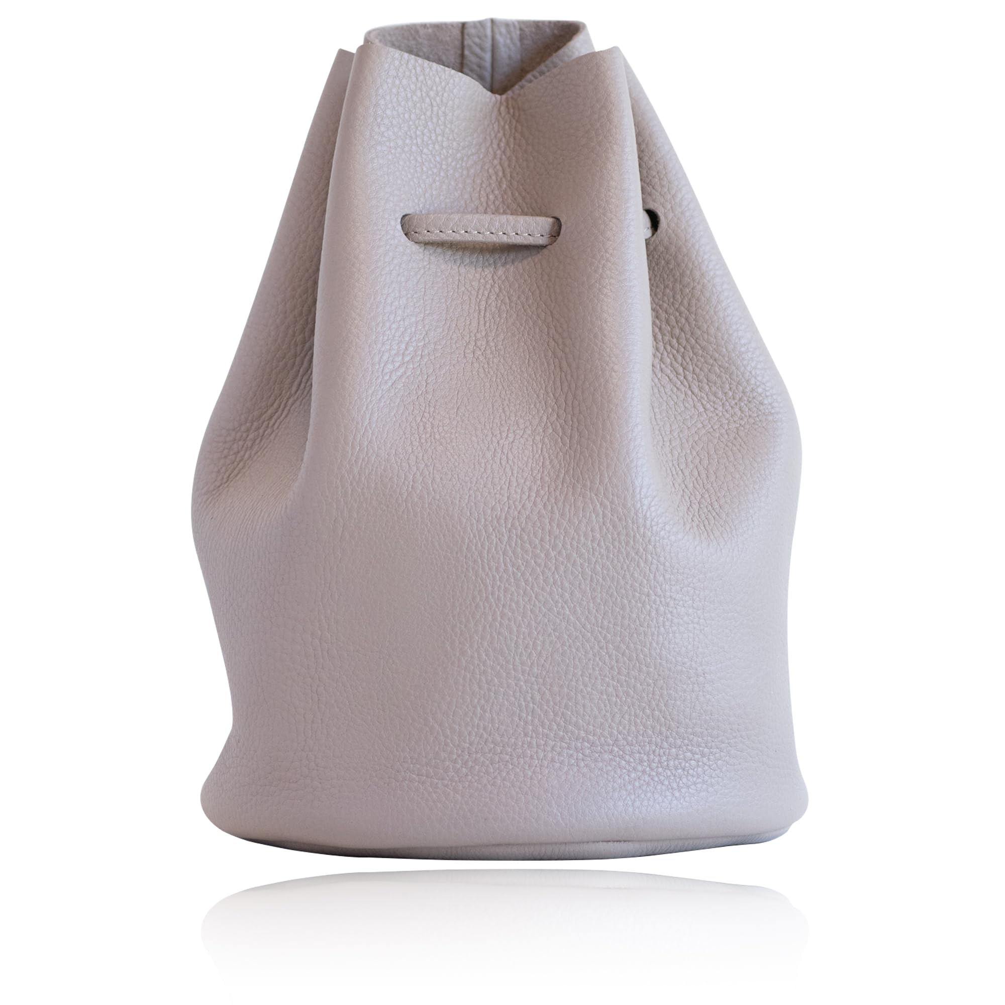 

Drawstring genuine leather bucket Himeji for simple [artigianoworks] bag, handbag, bag, leather, women, design, stylish, beige, ma-02ss