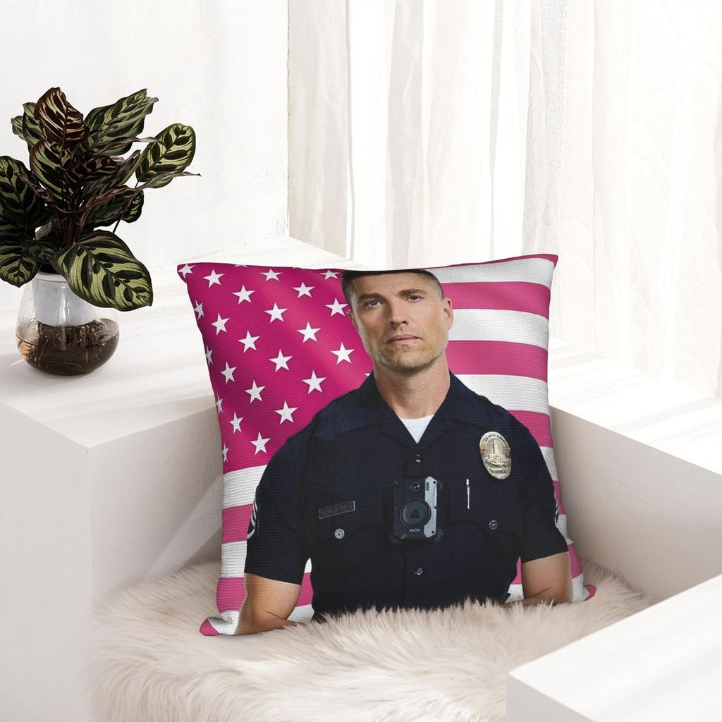 Tim Bradford Eric Winter The Rookie Pink Flag Pillowcase Printed Cushion Cover Decorations Pillow Case Cover Home Square
