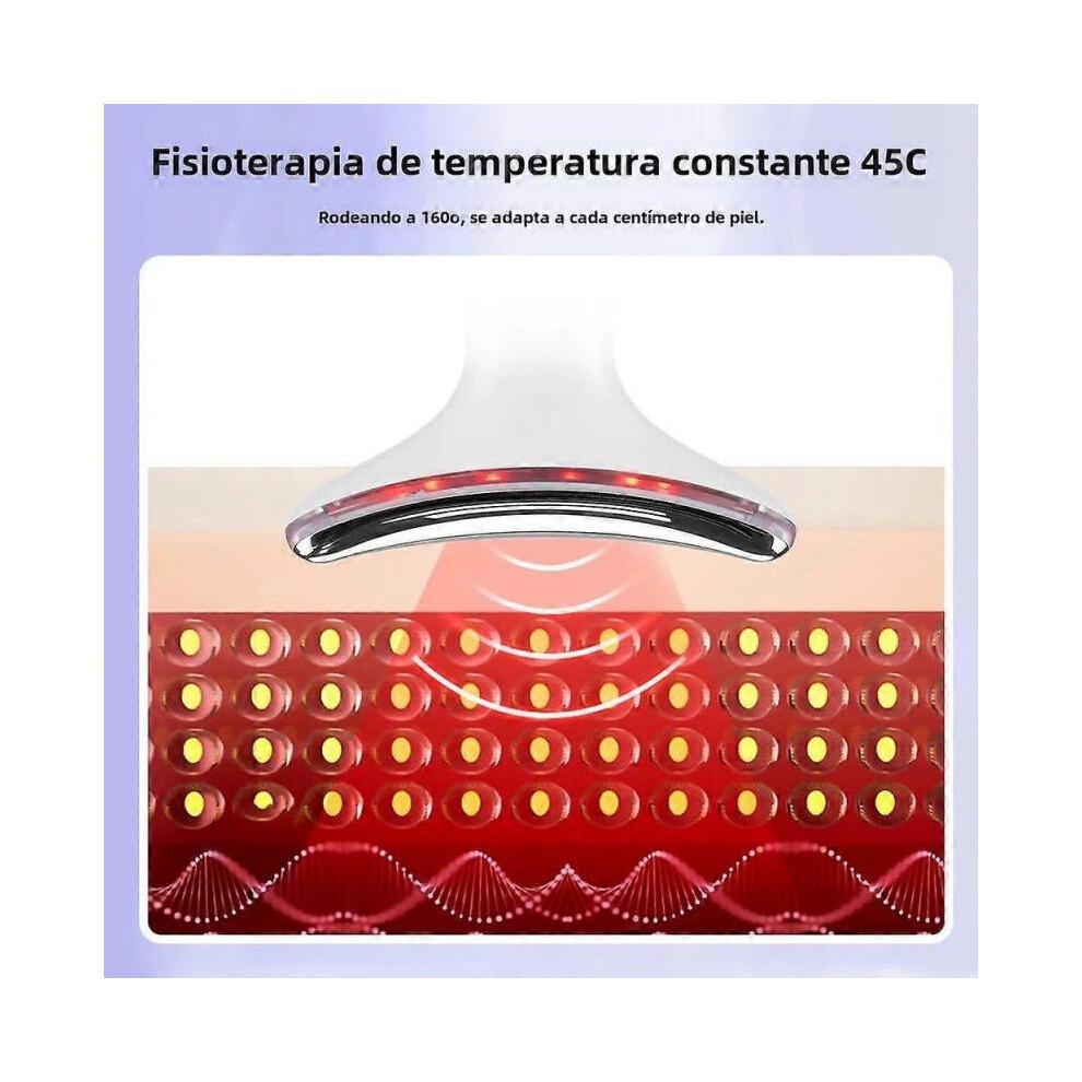 Face and Neck Lifting Device with Heated Microcurrent and LED Red Light Therapy, Vibrating Facial Massager, Double Chin Eliminator, Skin Rejuvenation