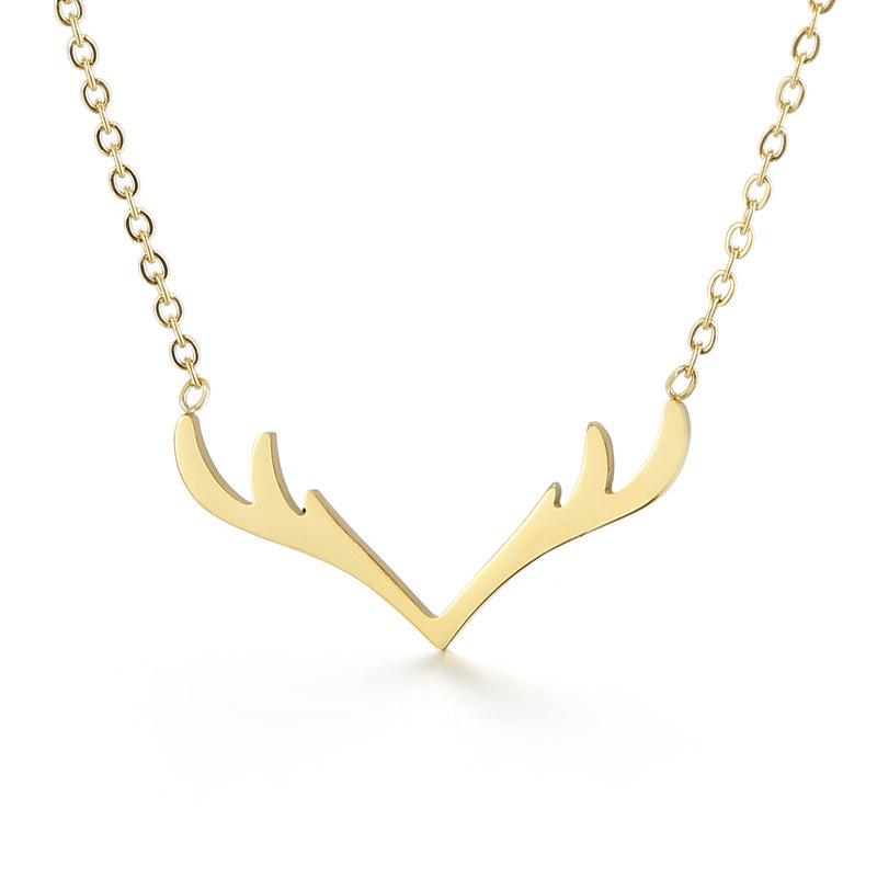 Xiaohongshu Influencer Necklace: Cute Little Deer Pendant, Korean Style, Simple & Versatile Fashion for Students.