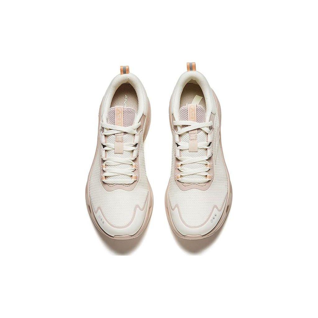 Anta Comfortable Shock Absorption Rebound Low Top Running Shoes Women Sneakers Ivory-White Lotus-Gray 922345575-5