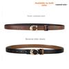 Durable Leather Genuine Belt For Women With Smooth Buckle And Elements Letter
