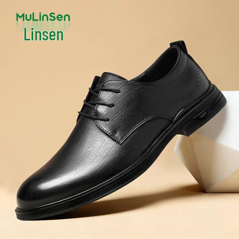 Men s Pointed-Toe Business Derby Shoes 42