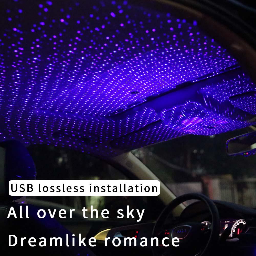 Auto USB starry sky car roof star decoration light ambient light music Rhythm control car interior led starry light for car Neon Lights 4