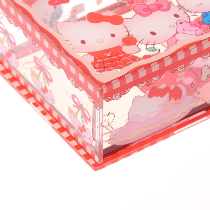 Hello Kitty Storage Box Cute Acrylic Flip Desktop Storage Box Dust-Proof Ornaments Removable Home Decora