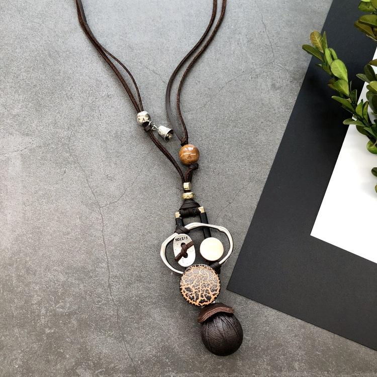 

Оригинальное ретро темпераментное ручной работы ожерелье из цветов и травы женское универсальное простое длинное ожерелье-цепочка для свитера аксессуары