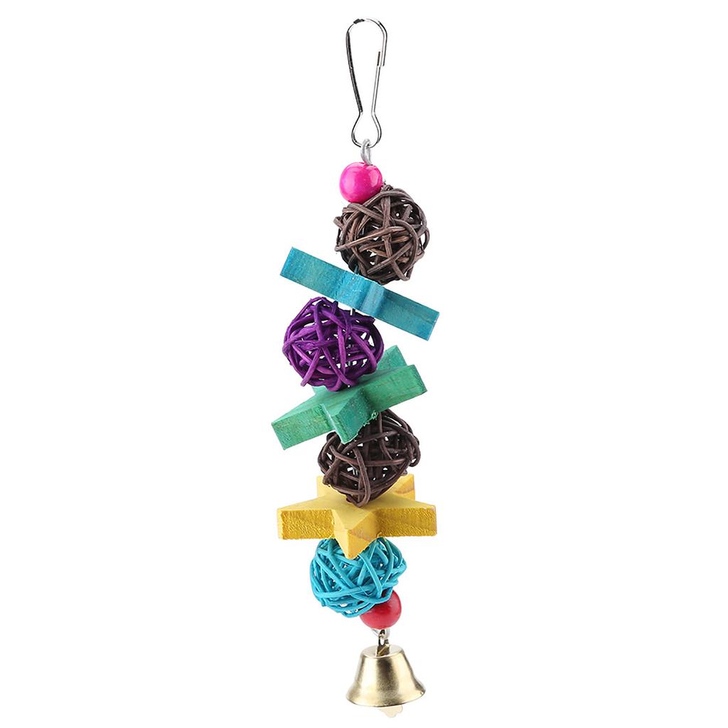 5pcs Set Wooden Bird Parrot Swing Hanging Chew Climbing Toy Set Cockatiel Budgie