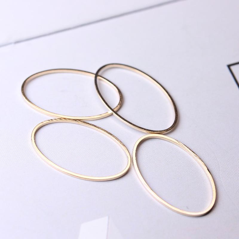 DIY Jewelry Accessories: Geometric Oval and Egg Shape Copper Rings for Earrings