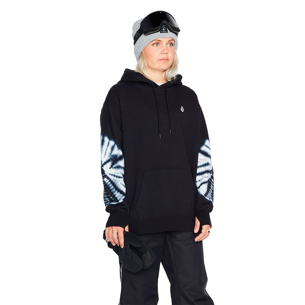 Volcom Thermal Sweatshirt COSTUS with Thumbhole Size XS Women's (H4152305 / P/O FLEECE) Sleeves, Snowboard, Black,