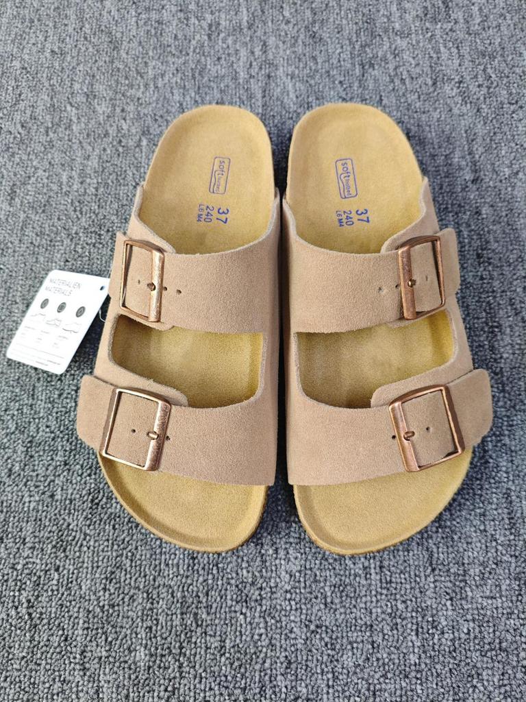 Hot Summer Sandals Vintage Style Unisex Double Buckle Flat Beach Slide Sandals with Cork Insole Casual Comfort Shoes