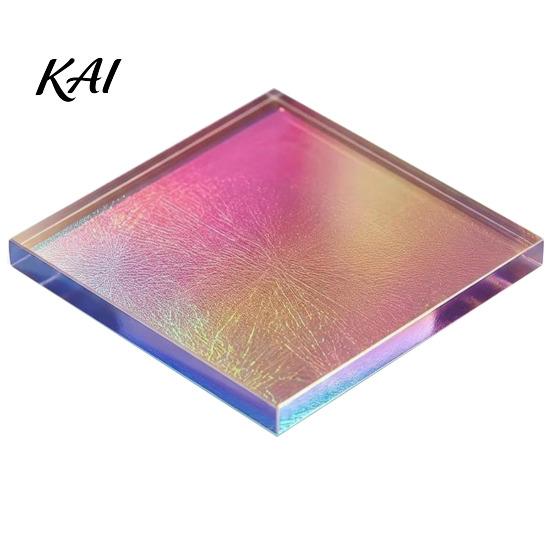 Forme Artigianali in Acrilico Leggere, Mini Quadrati Iridescenti, Pezzi Traslucidi Arcobaleno, Piastrelle Quadrati Trasparenti Olografici da 2cm 3cm per Fai da Te