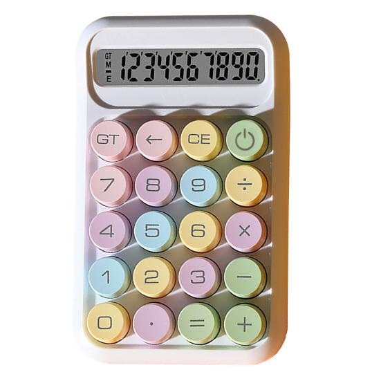 Mechanical Calculator Retro Typewriter Style 10-Digit Calculator with Large LCD Display for School Office