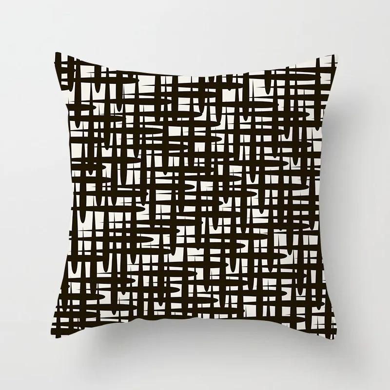 Office Living Room Home Pillowcase Car Ornaments Geometric Black and White Pattern Pillowcase