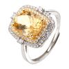 S925 Sterling Silver 18K Gold Natural Gemstone Ring Light Luxury Index Finger Ring Energy Jewelry Women