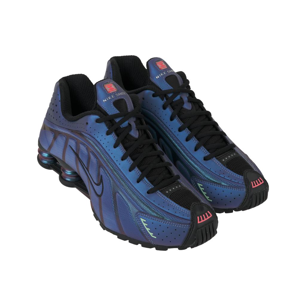 Nike Shox R4 İridyumlu Erkek Spor Ayakkabı Mavi Siyah Sıcak Şeftali HQ3446-001