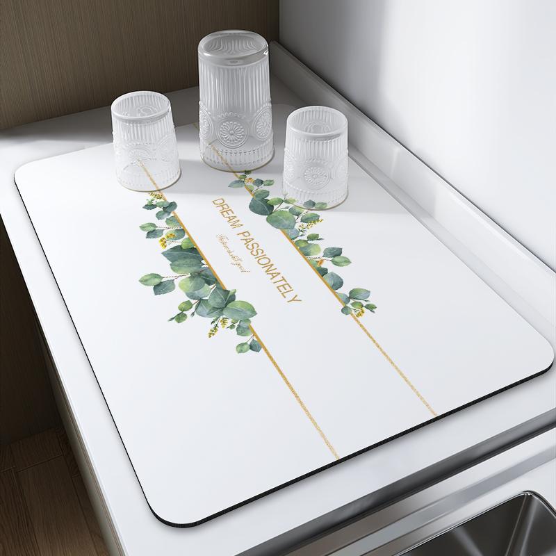 

Dish Drying Mat Super Absorbent Drain Pad Quick Dry Kitchen Coffee Machine Mat Anti-slip Home Kitchen Supplies 30x40cm