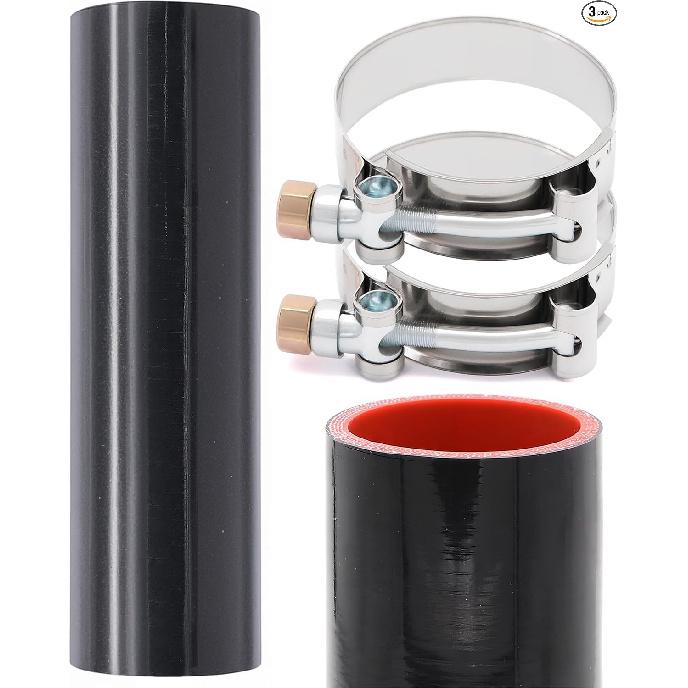4-Ply Straight Coupler Silicone Hose 5mm Thickness 8inch Length With 2inch(51mm)