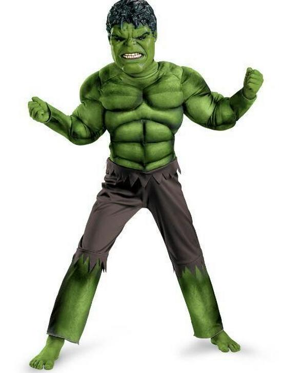 

Хэллоуин Костюм Мускулистого Халка для Детей - Косплей Мстителей Аниме Наряд Large
