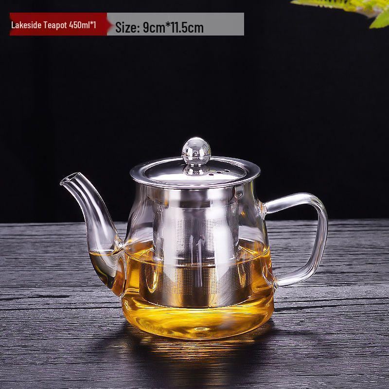 Thickened Glass Household Teapot with Tea and Water Separation Filter