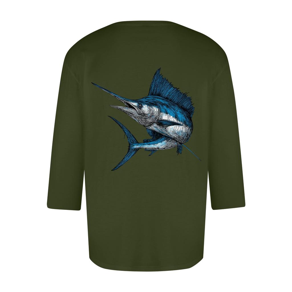 Men'S Round Neck Three-Quarters Sleeve Top Casual Fashion T-Shirt