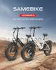 SAMEBIKE LOTDM200-II Folding Electric Bicycle, 20 X 4.0-inch Thick Tires, 48V 13Ah Detachable Battery, Off-road Electric Bicycle.