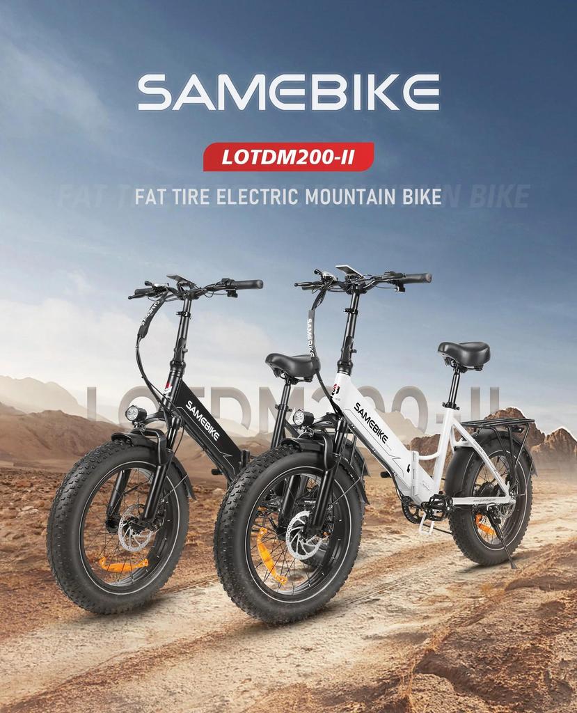 SAMEBIKE LOTDM200-II Falten Elektrofahrrad, 20 x 4,0" Fat Tire Mountain Elektrofahrrad mit 48V 13Ah abnehmbarem Akku
