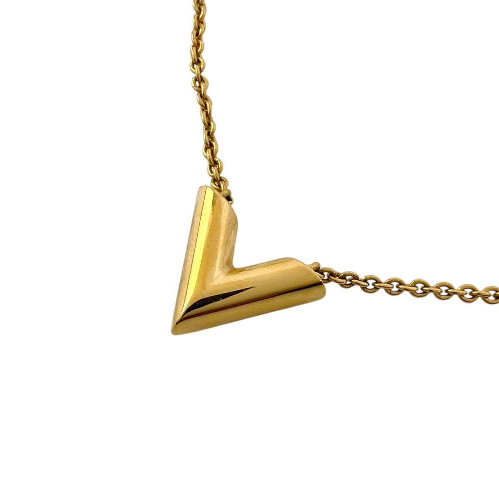 Louis Vuitton Perle Necklace Gold Plated Gold Women M61083 Used