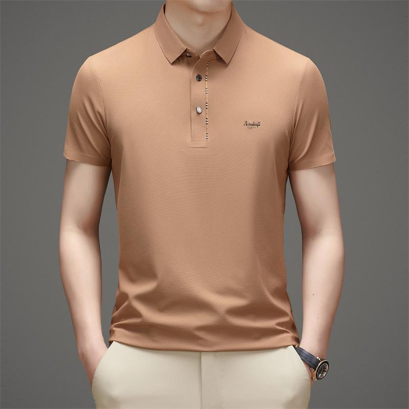 Рубашка ПОЛО из бесшовного шелка без железа — фото 4