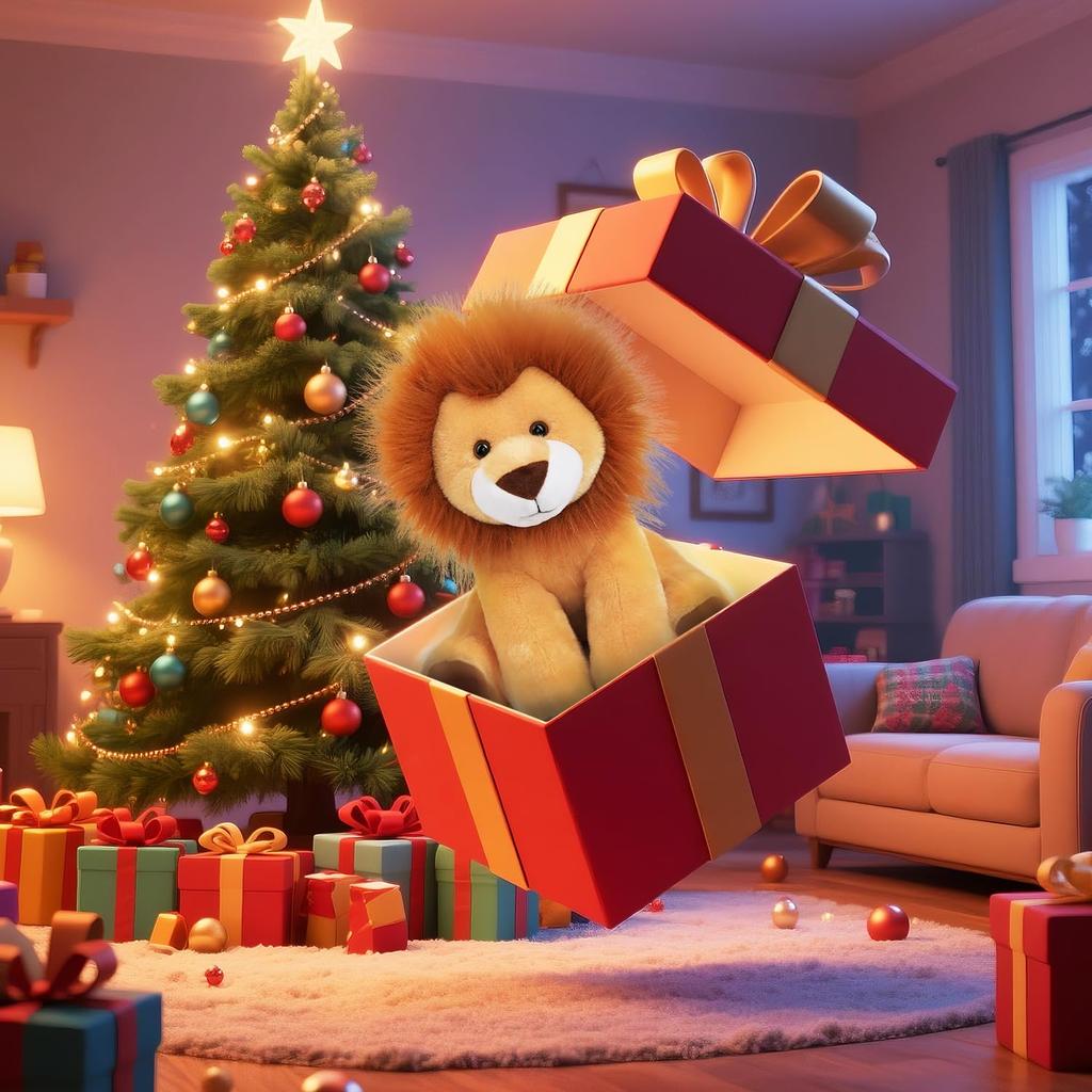 Apricot Lamb Roaring Lion Plush Soft and Fluffy Roaring Suitable for Boys and Girls Toy, Cute, Lion, 25cm,