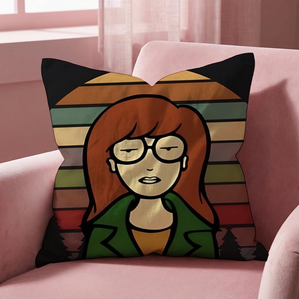 Cartoon D-Daria Cool Cushion Cover Multi-Scene Pillow Cover for Home & Car - Reversible, Soft & Durable for Daily Use