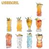 Tiki Glass Cups Tiki Mugs Cocktail Glasses Cup Creative Hawaiian Cocktail Cups Funny Cup Beer Beverage Glass Bar Accessories