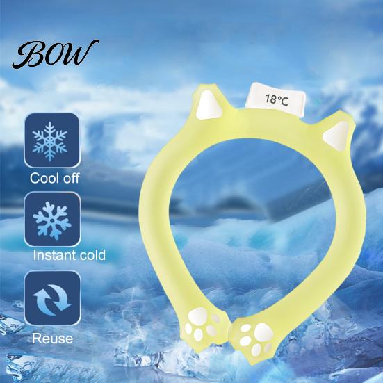 Lightweight Neck Cooler Cat Ear Cooling Tube for Summer, Reusable Adjustable Wearable Ice Cold Wrap Ring, Heatstroke Prevention Collar Outdoor Cycling