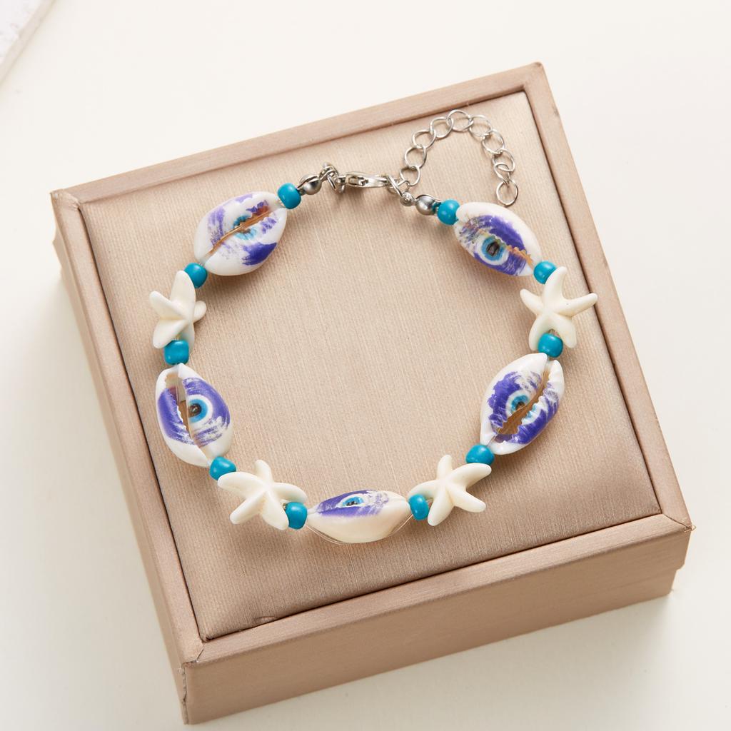 Boho Colorful Shell Braided Bracelet for Women Men Charm Blue Evil Eye Beaded Bracelet Lucky Amulet Friendship Jewelry Gifts