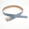 Ladies Canvas Belt 2023 New Summer Smooth Buckle Butterfly Decor Leather Belt For Jeans Stylish Korean Fashion 103cm
