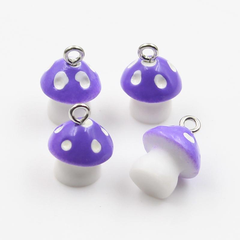 

15pcs Charms Colorful Lovely 3D Mushroom 16x12x12mm Pendants Crafts Making Findings Handmade Jewelry DIY For Earrings Necklace