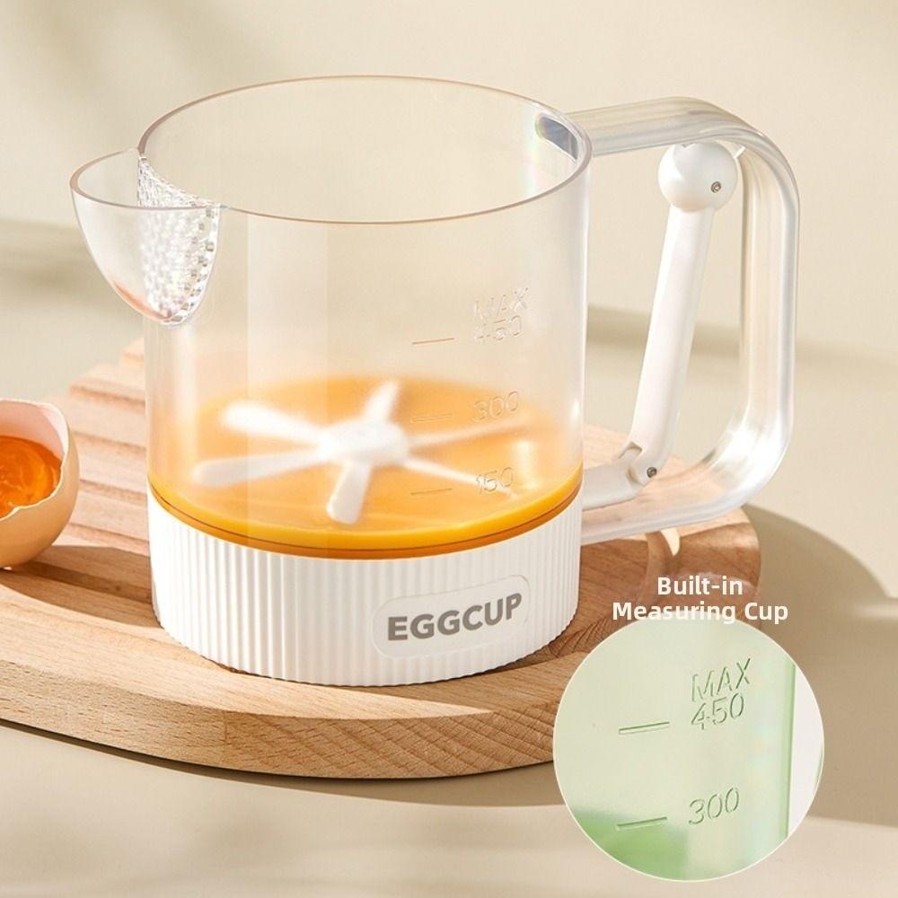 Clear Scale Egg Mixing Cup Semi-Automatic Kitchen Stirring Bottle Egg Beating Cup  Baking Tool