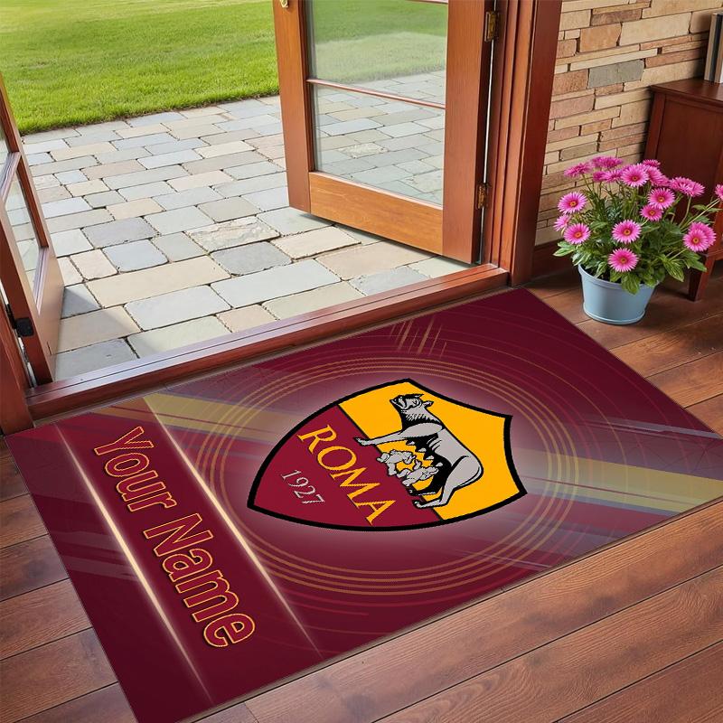 Crystal Velvet Rug Custom Name Text, Soft Non Slip Floor Mat Home DecorAS Roma