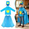 Children Costume Set Police Dog Style Cloak Shirt and Hat Outfit for Role Play Performance Party Dress Up