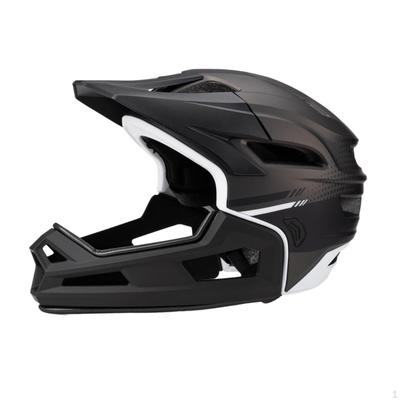 Full Face Bike Helmet Adjustable Comfortable Bicycle with Detachable Chin Pad for Biking
