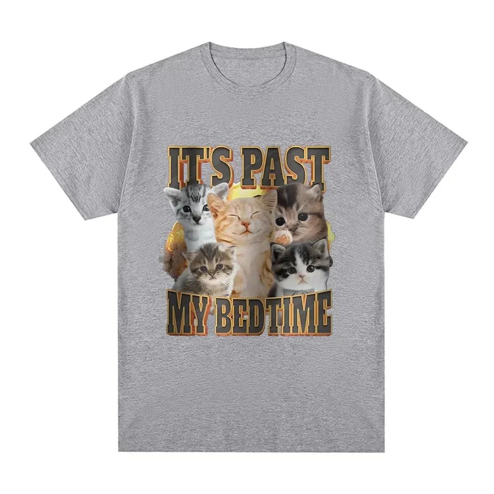 It's Past My Bed Time Funny Cat T-Shirts Fashion Vintage T Shirt for Women Casual Short Sleeve Cartoon Clothing