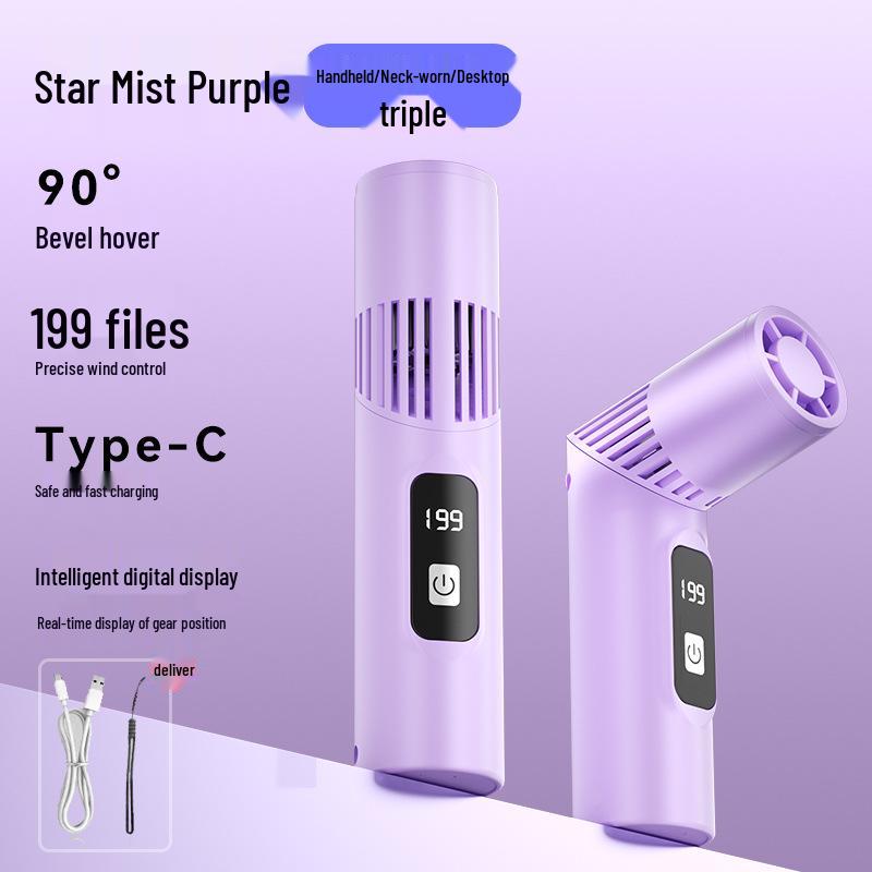 Portable Mini Lipstick Handheld Fan: Cross-Border, High-Speed, Folding, Rotating Fan for Outdoor Travel