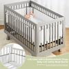 Breathable Mesh Crib Liner with Double-Sided Straps Baby Crib Safety Mesh Barrier