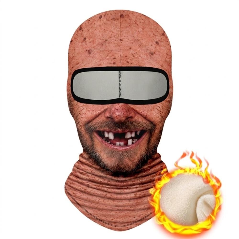 Balaklava z drukiem twarzy starego człowieka Maska na twarz Śmieszna maska narciarska Outdoor/Kolarstwo/Żarty/Impreza