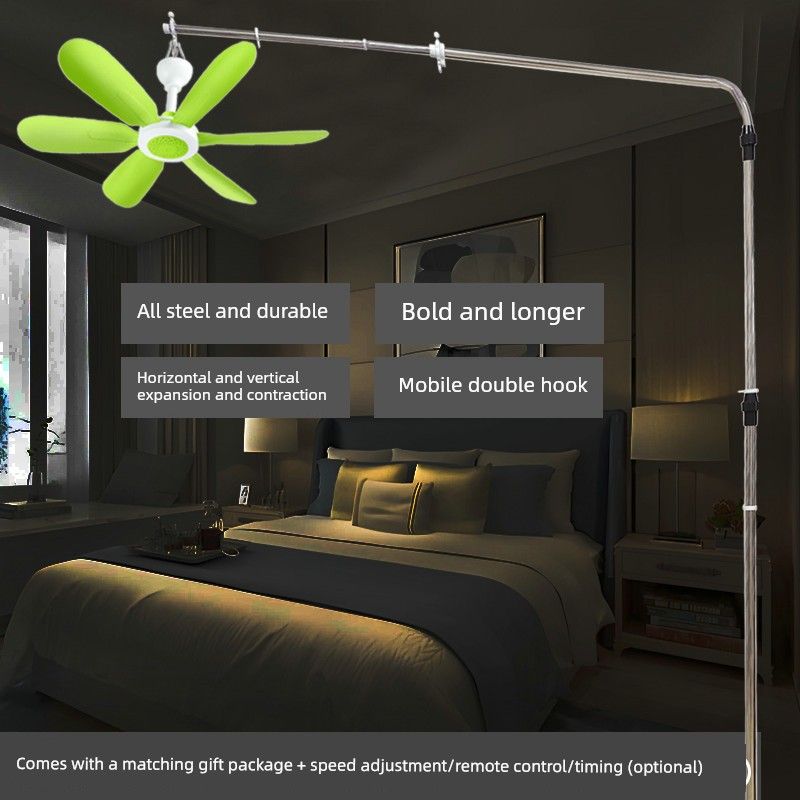 Fixed Retractable Mid-Link Small Ceiling Fan for Floor Bed