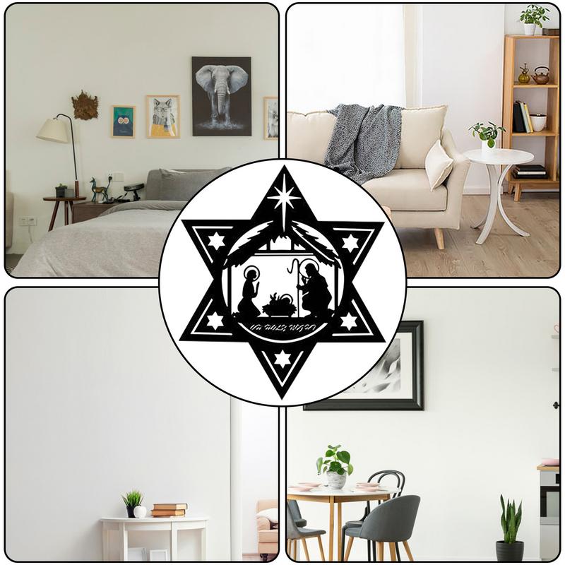 Nativity Metal Sign Metal Nativity Scene Wall Sculpture Exquisite Holy Family Nativity Scene Iron Wall Art For Home