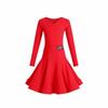 Long Sleeve Latin Dance Dress Glossy Latin Performance Costume  Competition